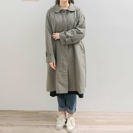[Natural Garden] MADE N Linen Round Kara Long Jacket_High-quality materials, linen materials, signature products_ Made in KOREA